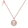 Alphabetic series T Lovely Rose Gold Necklace