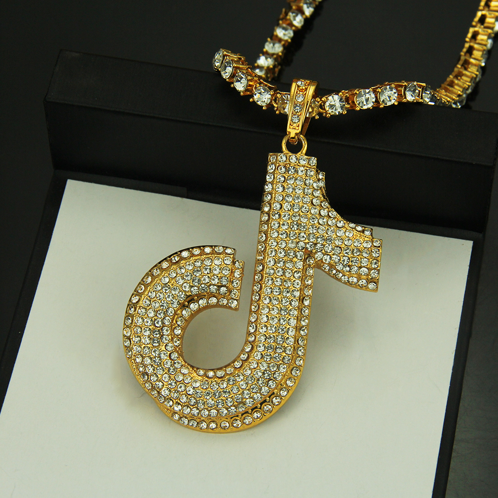 Hip Hop Tik Tok Necklace Note Pendant