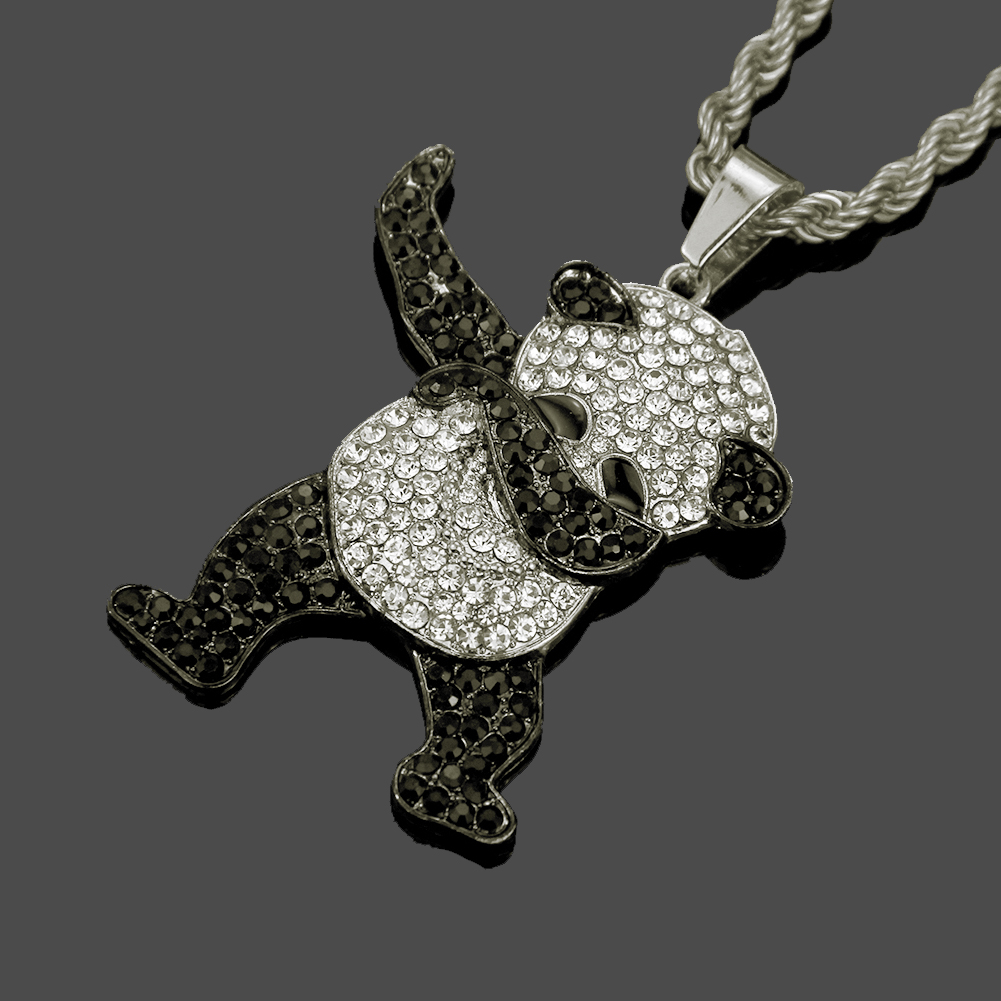 Hip Hop Cute Rock Panda Necklace Pendant