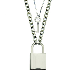 Hip hop combination Necklace lock chain pendant