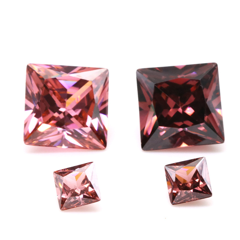 Factory Wholesale 3EX Light Carmine VVS Princess Cubic Zirconia