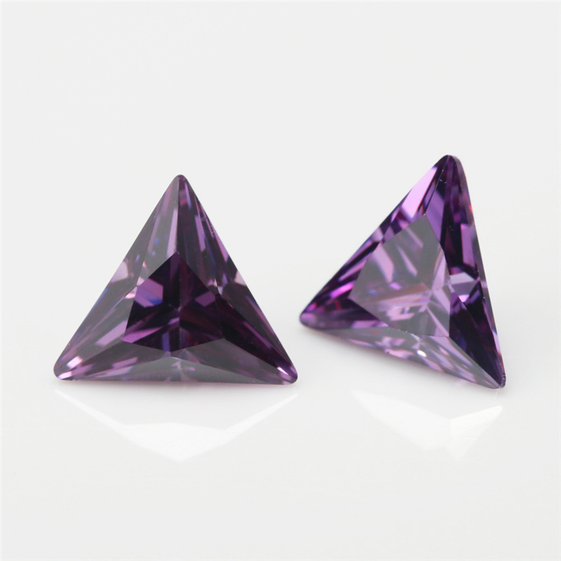 5A Purple Manufacture Wholesale Triangle Cubic Zirconia for Jewelry