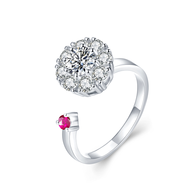 Unique Design Elegant Moissanite 925 Sterling Silver Plated Engagement Ring