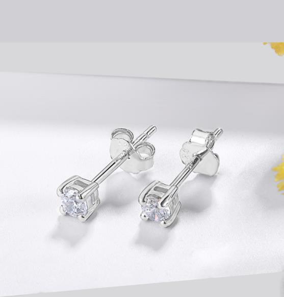 925 Sterling Silver 5A Cubic Zirconia Earrings Women's Jewelry Christmas Gift