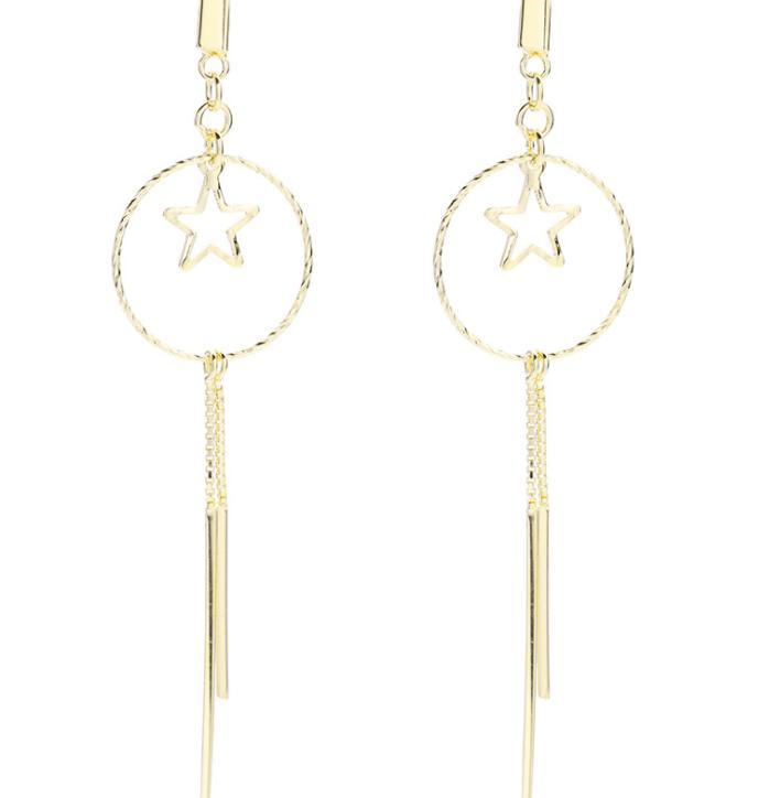 Star Cradle 925 Sterling Silver Gold Plated Elegant Earrings