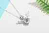 Lovely Antler 925 Sterling Silver 14K Platinum Plated Moissanite Necklace