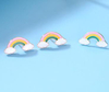 Gorgeous Rainbow 925 Sterling Silver Gold-plated Cute Earrings