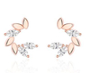 Elegant Wreath 925 Sterling Silver Gold-plated Cute Earrings