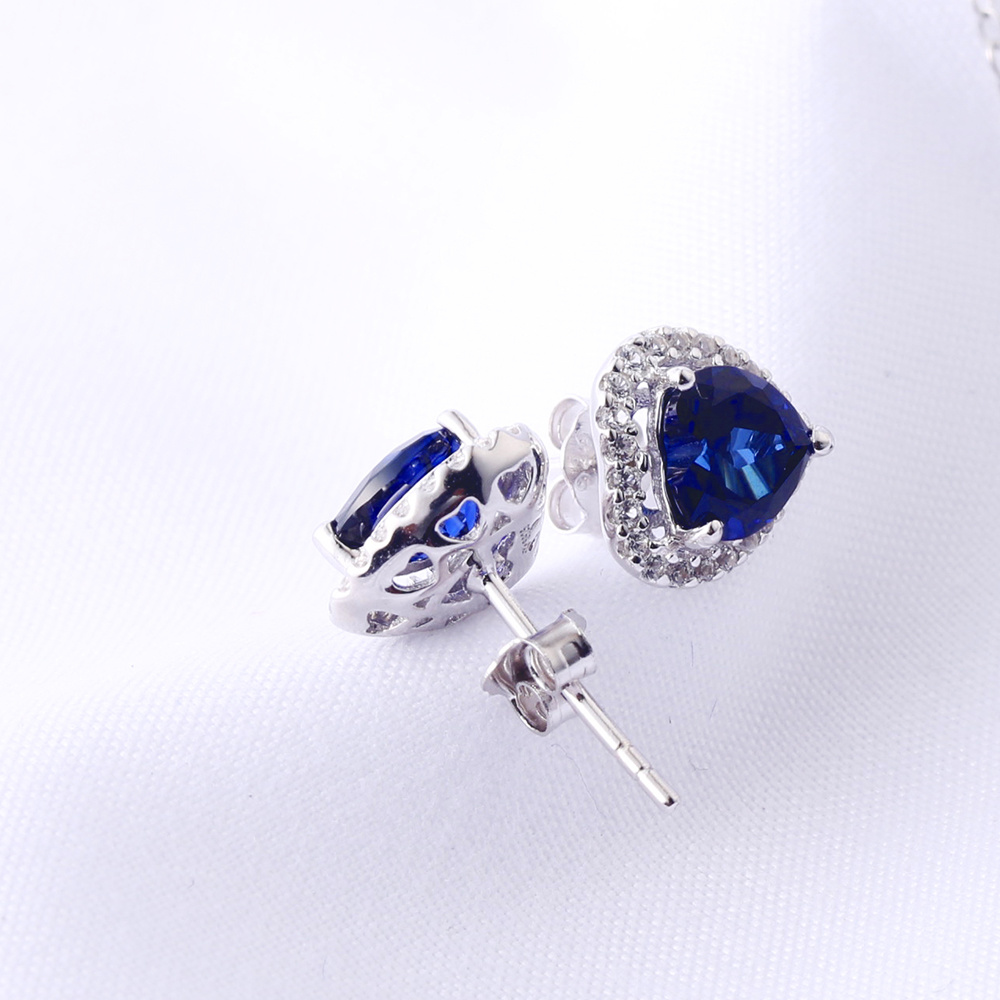 Noble And Elegant Sapphire 925 Sterling Silver Plated Fashion Earrings