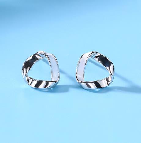 Geometric Series 925 Sterling Silver Plated Women's Triangle Cute Earrings