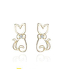 Elegant Kitten 925 Sterling Silver Plated Women's Earrings