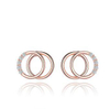 Simple Moissanite Circle 925 Sterling Silver Plated Women's Cute Earrings