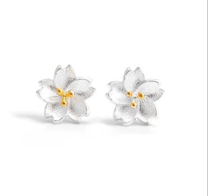 Pure White Jasmine 925 Sterling Silver Plated Women's Cute Earrings