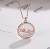 Source S925 Jewelry Sterling Silver Korean White Fritillaria Round Card Pendant Bird Necklace