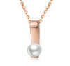 New S925 Pure Silver Simple Fashion Geometric Necklace Female Pearl Set