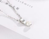 New S925 Pure Silver Simple Fashion Geometric Necklace Female Pearl Set