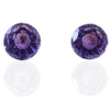 Purple Round Gem Earrings 925 Sterling Silver Gold Plated Round Earrings