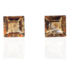 Square Champagne Transparent Earrings 925 Sterling Silver Gold Plated Earrings