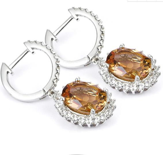 Elegant Gem 925 Sterling Silver Plated Fashion Earrings