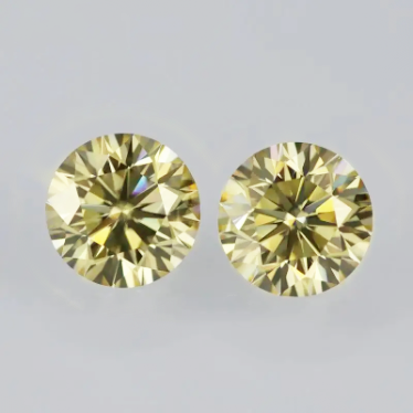 8.0-9.0mm Yellow High Quality DEF Round Brilliant Cut Moissanite for Jewellery Making