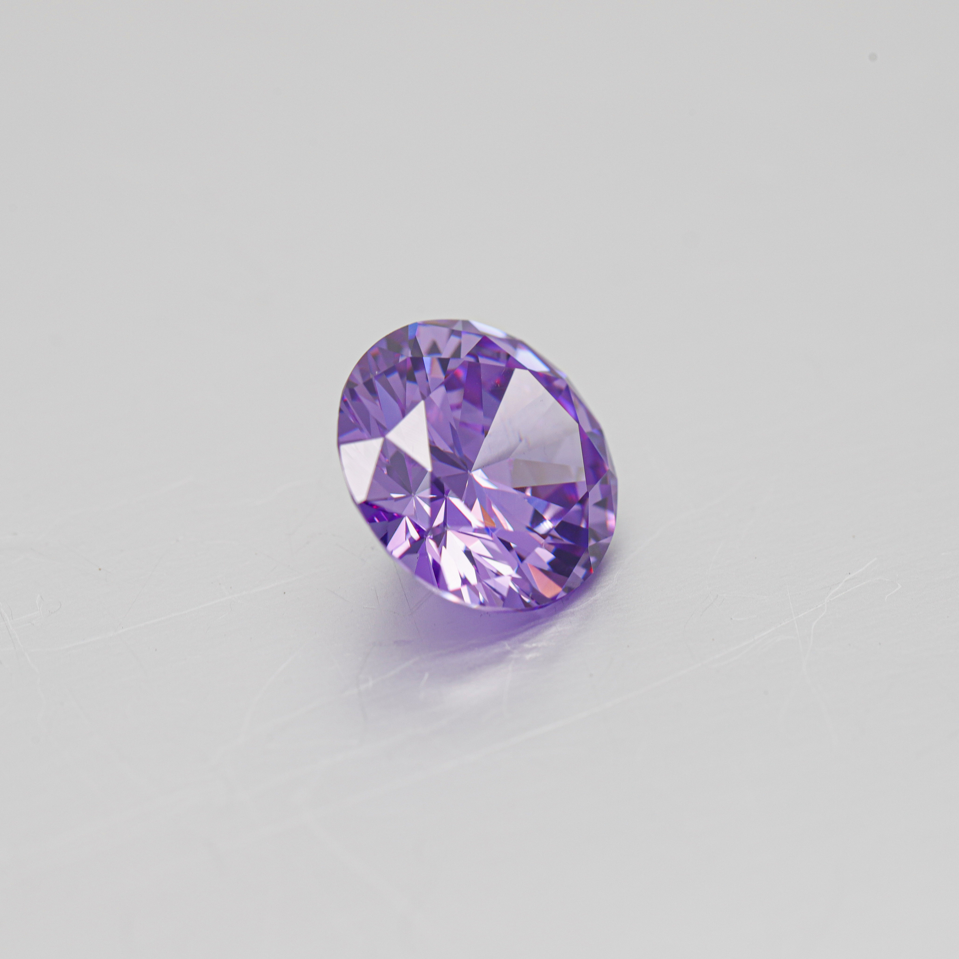 DEF Color VVS Round Cut Purple Moissanite Lab Grown Diamond Loose Gemstone