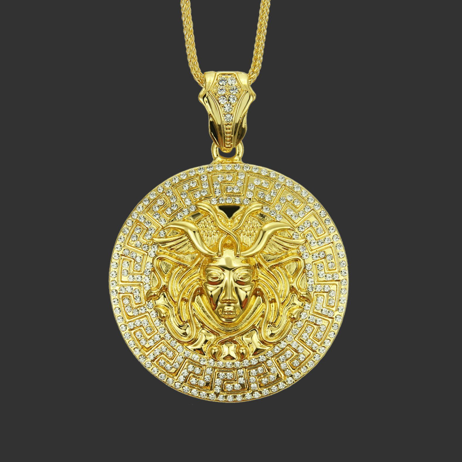 Hip Hop Jewelry Diamond Inlaid Human Necklace Pendant Fashion Jewelry