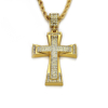 Mens Iced Out Cross CZ Inlay Pendant 14K-18K Gold Color Hip Hop Necklace