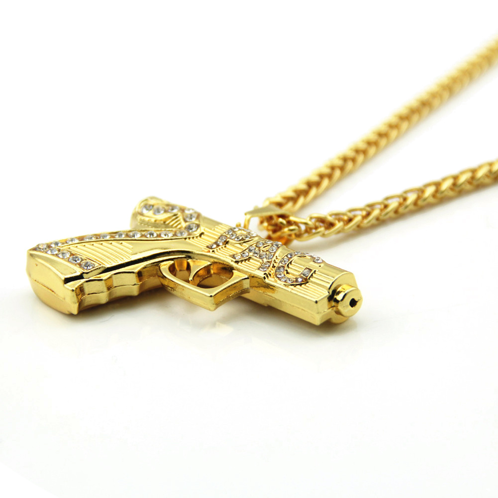 Hip Hop Pistol And Letter Necklace Pendant Fashion Jewelry