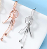 Metal Tassel 925 Sterling Silver Gold Plated Elegant Women's Earrings