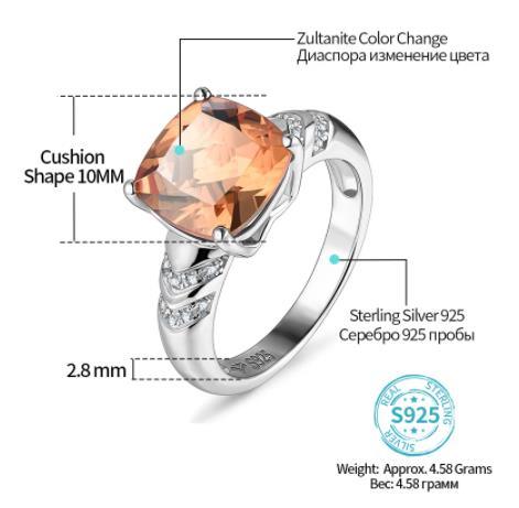 Zultanite Color Change Turkish Zultanite Sterling Silver Women Ring-S925 Fine Jewelry