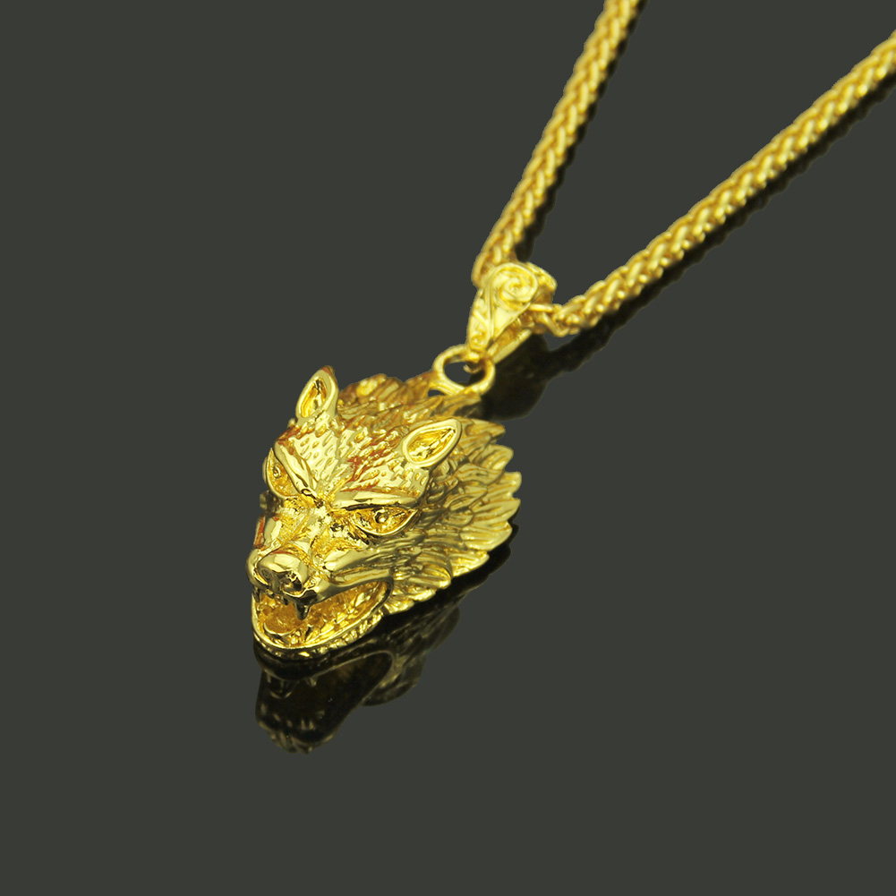 Hip Hop Head of A Wolf Necklace Pendant