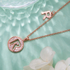 Alphabetic series R Lovely Rose Gold Necklace