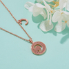 Alphabetic series C Lovely Rose Gold Necklace