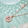 Alphabetic series P Lovely Rose Gold Necklace