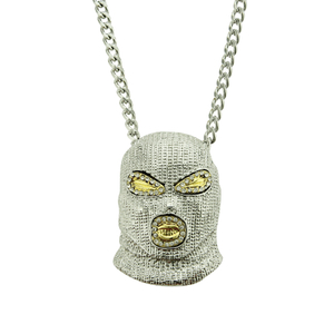 Hip Hop Counter Strike Headgear Silver Necklace