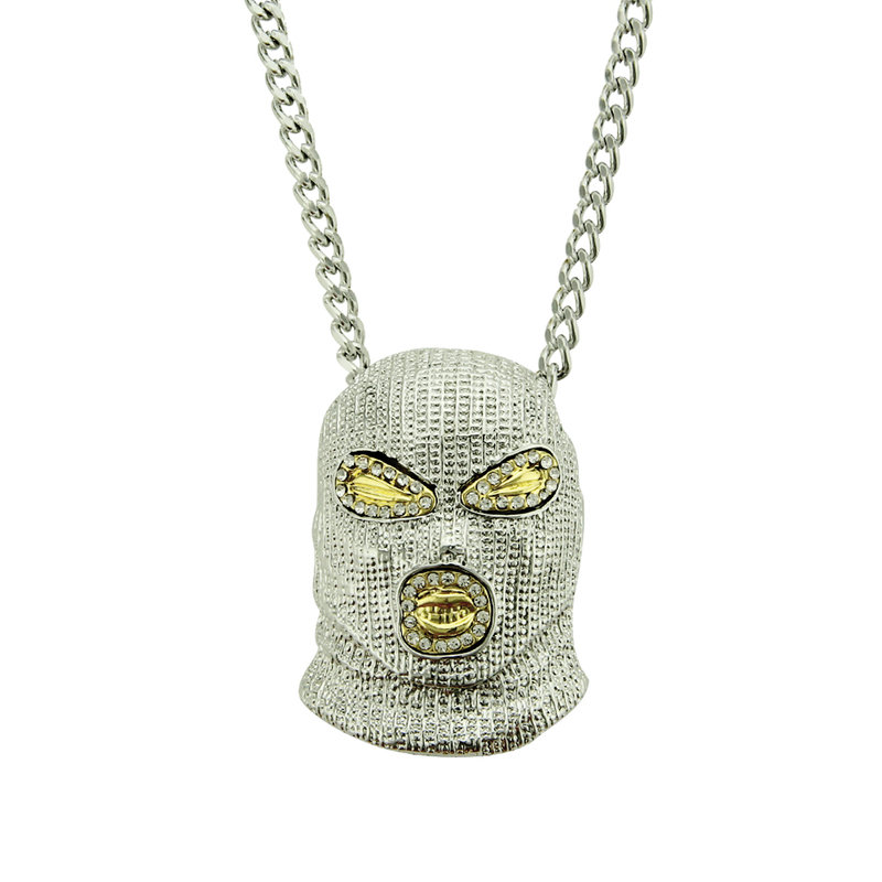 Hip Hop Counter Strike Headgear Silver Necklace