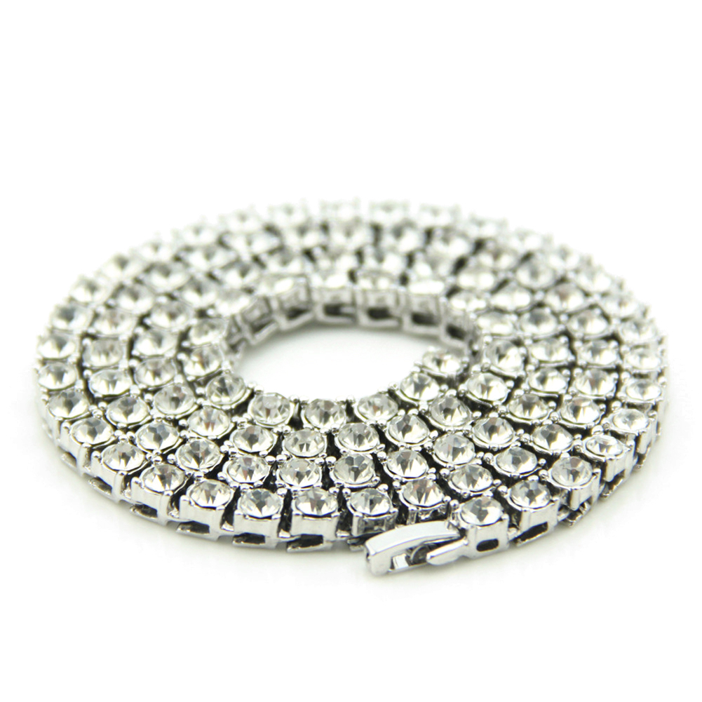 Hip Hop Single Row Rhinestone Alloy Pendant