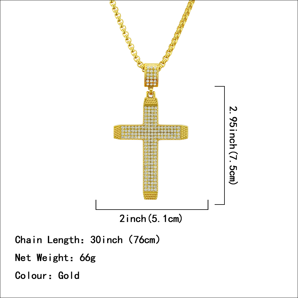 Hip Hop Religious Cross Ecklace Pendant