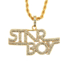 Star Crystal Pendant Letter Boy Hip Hop Necklace