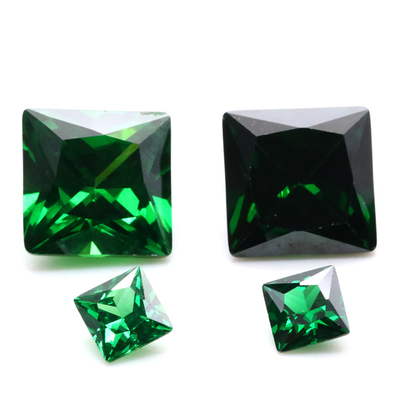 Factory Wholesale 3EX Green VVS Princess Cubic Zirconia