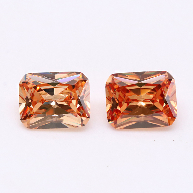 3A champagne rectangular high quality cubic zirconia