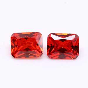 3A Red Bright High Quality Rectangle Cubic Zirconia