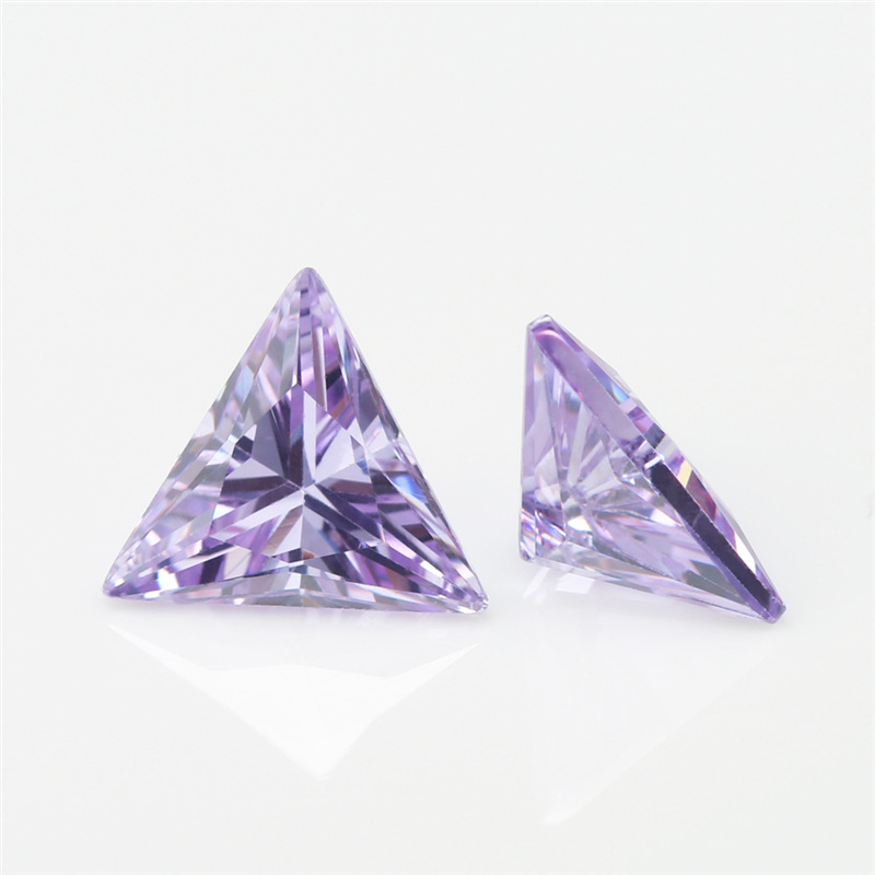 Manufacturer Wholesale 5A Lavender Triangle Cubic Zirconia for Jewelry