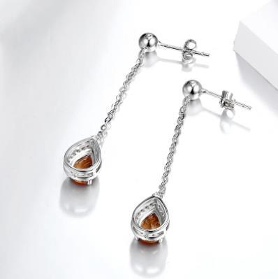 Color Change Stone S925 Women Earring Turkish Created Diaspore Pear Cut Birthday Gifts