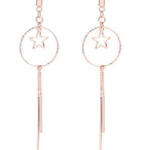 Star Cradle 925 Sterling Silver Gold Plated Elegant Earrings