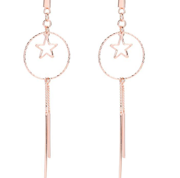 Star Cradle 925 Sterling Silver Gold Plated Elegant Earrings