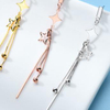 925 Sterling Silver gold-plated tassel Star Earrings