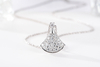 Skirt Shaped Moissanite 925 Sterling Silver Plated 14k White Gold Pendant