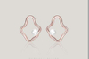 Irregular Wave 925 Sterling Silver Plated Women's Pearl Earrings