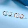 Geometric Series 925 Sterling Silver Plated Women's Triangle Cute Earrings